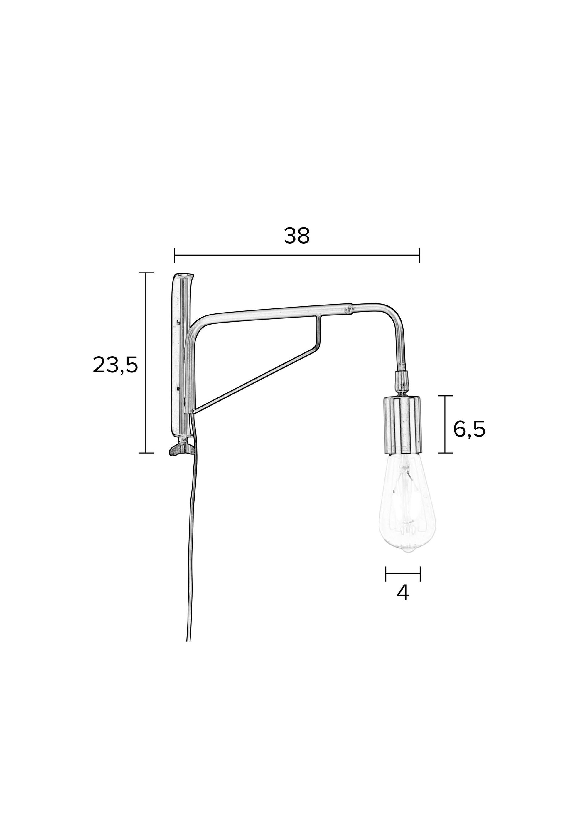 Lasse Arc Black Wall Light